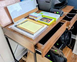 #32 Black Metal/Brown Desk 39"Wx20"Dx30"H $60