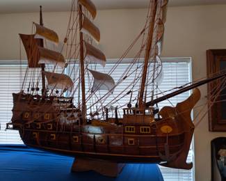 **Available For Pre Sale** Large Spanish-Style Galleon Wooden Model Ship – 48" x 13" x 39" $155