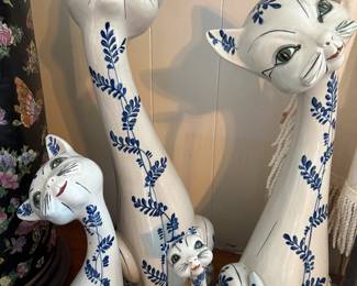 Vintage midcentury Italian Siamese cat figurines