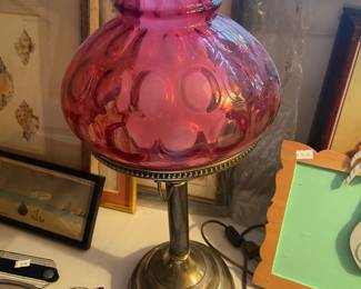 Fenton cranberry lamp