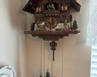 German Black Forest Village Cuckoo Clock $ 900.00 13.5”w 9.5”d 14”t