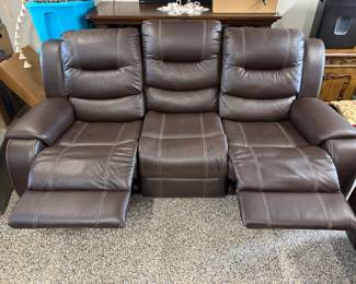 Faux Brown Leather Sofa recliner w pulls
$600.00   84”L 36”d 41”t