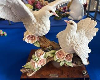 Giuseppe Armani, Two Doves on Branch w flowers $150.00.  12”w 12”d 14” t