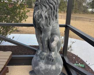 Lion on World cast aluminum statue
$900.00  24”w 24”d 64”t