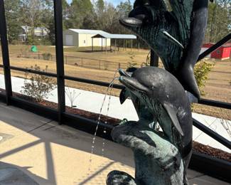 Five Dolphins Fountain bronze
$1,600. 25”w 40”d 94”t water sprays out of all 5 dolphins mouths!