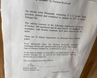 Norman Rockwell,”Dancing Partners” lithograph framed 132/200 signed & COA on back.  $1,200.00 obo