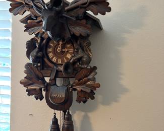 German wooden Stag Cuckoo Clock
$800.00. 15”w 11”d 19”t