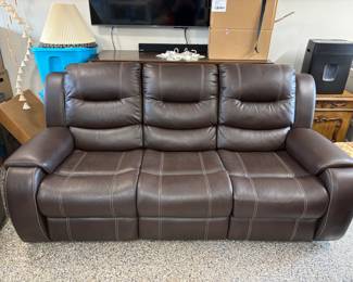 Faux Brown Leather Sofa recliner w pulls
$600.00   84”L 36”d 41”t