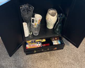 Asian Cabinet w mother of pearl accents
$600.00. 24”w 12”d 35.5”t