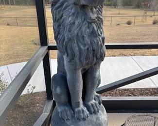 Lion on World cast aluminum statue
$900.00  24”w 24”d 64”t