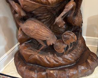 Hand Carved 8 egrets w nest statue.
$3,000 Beautiful large piece 42”w 22”d 9’ t