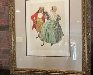 Norman Rockwell,”Dancing Partners” lithograph framed 132/200 signed & COA on back.  $1,200.00 obo