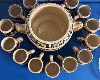 Western Germany Punch bowl and 13 cups $250.00