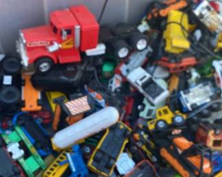 Bin Full Of Hot Wheels, John Deere, Tonka , And More