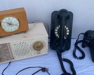 Two Old Phones And Two Old Clocks