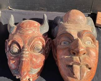 Carved Wooden Faces