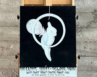 "The Object Series", a vintage Howard Hack poster advertising his work circa 1982. This piece measures, 29” H x 22” W. Howard Edwin Hack (July 6, 1932 – June 11, 2015) was an American representational painter and graphic artist, with works in numerous museum collections. Known for an innovative approach to a variety of media, as well as use of traditional oil paints, Hack began working in the late 1940s.

