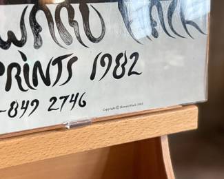 "The Object Series", a vintage Howard Hack poster advertising his work circa 1982. This piece measures, 29” H x 22” W. Howard Edwin Hack (July 6, 1932 – June 11, 2015) was an American representational painter and graphic artist, with works in numerous museum collections. Known for an innovative approach to a variety of media, as well as use of traditional oil paints, Hack began working in the late 1940s.

