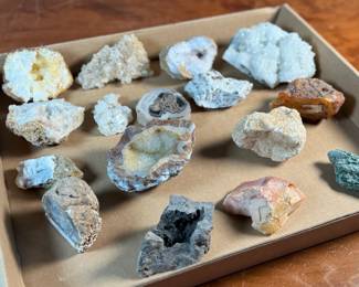 This lot features a curated collection of various rocks and minerals.

