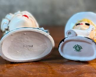 This lot features a pair of vintage lady head vases by Inarco & Nippon, circa 1950s. The largest measures, 5.5” H. 

