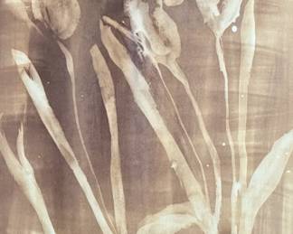 “Tulips 11″, an original mixed media work of art by listed artist, Katharine Ritter. Professionally framed and measures in frame, 36.75” H x 28.5” W.

