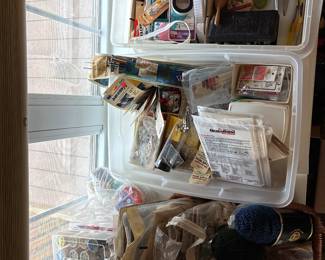 Extensive selection of vintage sewing, notions, buttons, threads, and laces