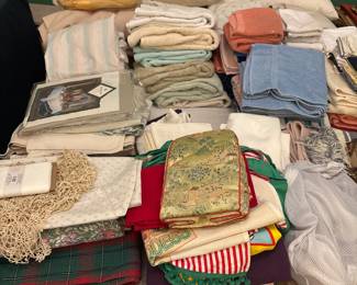 Large selection of vintage linens