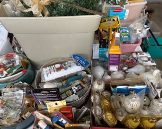 Household maintenance supplies, and seasonal decorations.