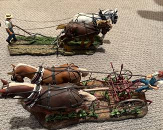 Danbury Mint figurines "Turning the Soil” and “Tending the Crops”