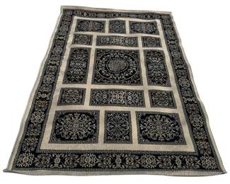 Oriental Black Browns Area Rug 