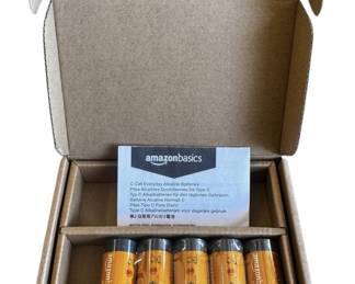 5 Amazon Basic C Alkaline Batteries 