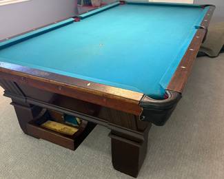 outstanding Oliver Briggs & Co. Boston Electric Cushion Pool Table, Circa. 1920.