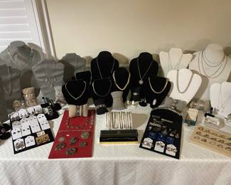 Sterling silver jewelry!! Over 50 necklaces, over 50 bracelets, rings, earrings, pendants, & brooches!