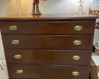 Antique dresser with original hardware, belonged to the homeowner’s grandparents  with dovetail construction 
