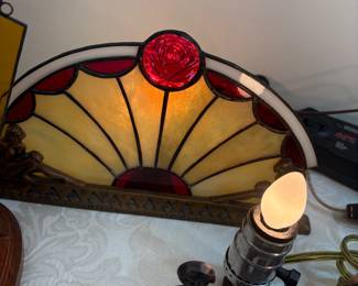 Art Deco slag glass lamp