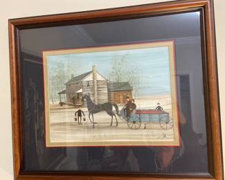 P. Buckley Moss “Cabin on the Square” #861/1000, 1972, 21 1/2” x 20”