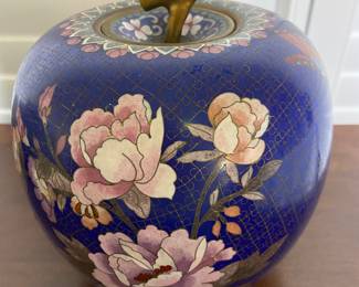 Chinese cloisonne enamel apple-shaped Ginger Jar
