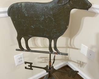 Very old and very rare Folk Art original barn copper weathervane featuring a sheep! Turn of the last Century!  