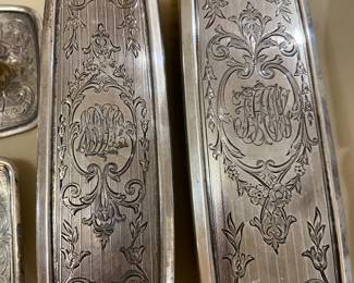 Lovely Gorham sterling silver marked 10 B dresser set with monograms!  