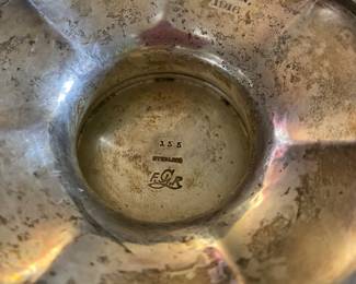 Sterling silver bowl marked 1916, 417.61 grams