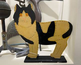 Folk Art wooden cat