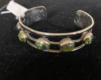 Sterling silver and stone bracelet