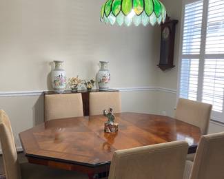 Century pedestal dining table with 18”leaf, 64” x 46”, chairs sold separately 