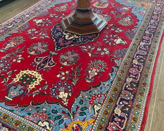 Handwoven made in Iran Persian Tabriz wool rug 7’ x 11’.  The Homeowners purchased this rug in 1965!  Beautiful vibrant colors, goes with any decor!