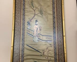 Asian embroidery on silk 