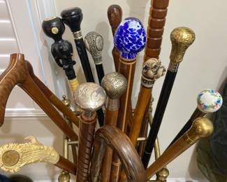 Over 400 antique and vintage walking sticks!!