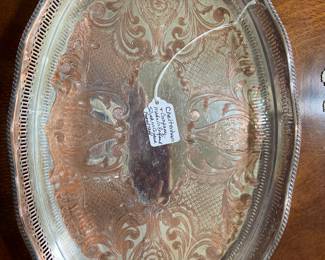 Silver plate footed tray