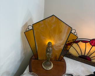 Art Deco slag glass lamp