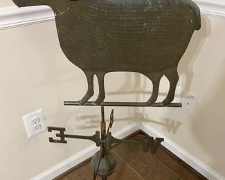 Very old and very rare Folk Art original barn copper weathervane featuring a sheep! Turn of the last century!