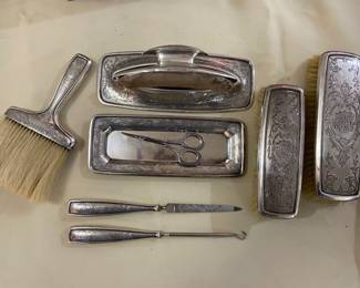 Lovely Gorham sterling silver marked 10 B dresser set with monograms!  